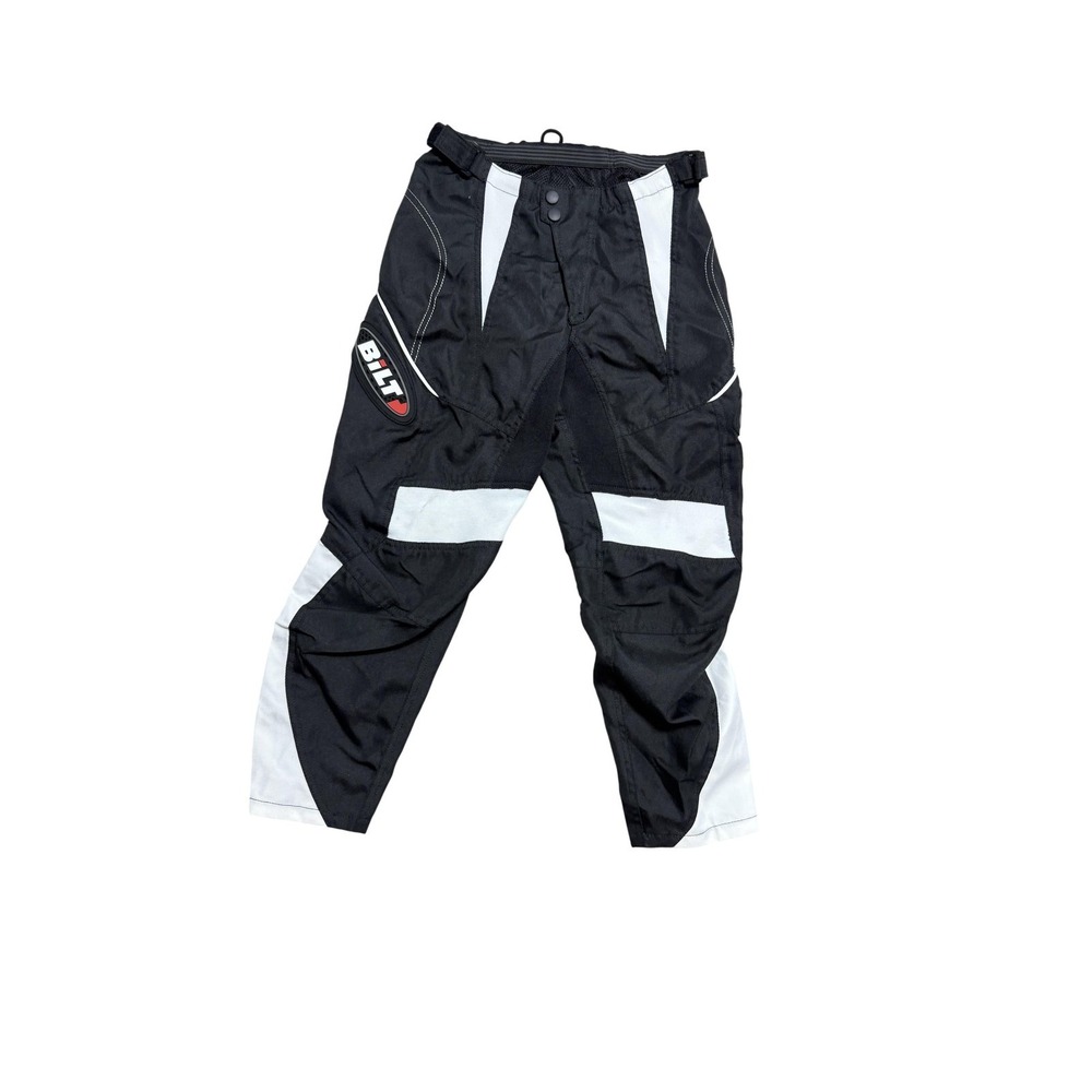 BiLT Track Pants Boys 26Y Black Padded Riding‎ Motorcycle Adjustable Waist